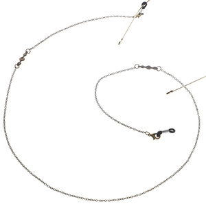 Vintage bronze heart arrow eyeglass chain with non-slip rubber loops and lobster clasp
