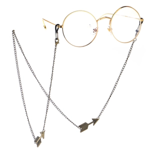 Chaîne De Lunettes En Métal Bronze Vintage Breloques Flèche Cordon De Lunettes Antidérapant Accessoires Rétro Punk