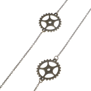 Punk style bronze eyewear chain with industrial gear pendants for sunglasses