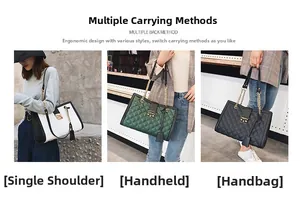 Détails du sac à chaîne matelassé montrant les styles porté main, épaule et bandoulière