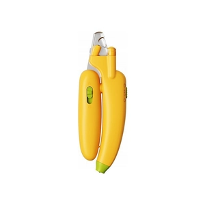 Tagliaunghie per Animali Domestici a Forma di Banana Con Luce LED Antispruzzo Tagliarighe per Unghie di Gatti e Cani Strumento di Toelettatura