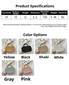 Guía de dimensiones y especificaciones del bolso bandolera de cuero PU con cadena