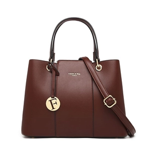 Women Shoulder Bag PU Leather Crocodile Lychee Pattern Elegant Handbag With Metal Pendant Gold Hardware Crossbody Tote