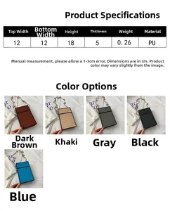 Detailed size chart and multi-color wood grain pattern PU leather cigarette style box bags