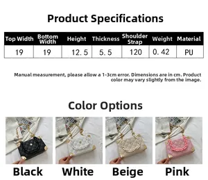 Quilted box-shaped crossbody bag with acrylic chain and metallic lock in four elegant colors