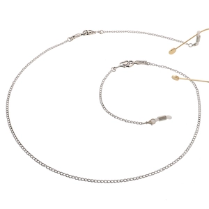 Silver metal glasses chain with heart arrow pendants and adjustable rubber loops