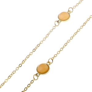 Elegant Gold Plated Metal Glasses Chain With Yellow Gemstone Beads Non Slip Eyewear Strap Fashionable Neck Cord For Women