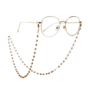 Chaîne De Lunettes Métal Cristal Perles Antidérapant Lunettes De Soleil Sangle Mode Cordon Porte Lunettes Élégant Or