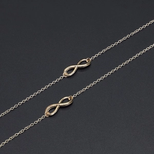 Metal Glasses Chain Infinity Symbol Decor Non-slip Silicone Loops Sunglasses Holder Strap Elegant Accessory For Women