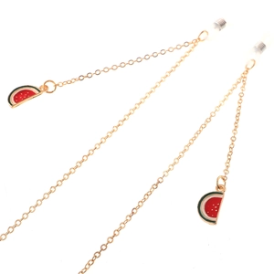 Gold Metal Glasses Chain With Watermelon Pendant Anti-slip Sunglasses Strap For Women Summer Style Eyewear Holder