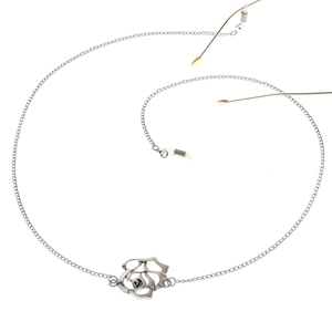 Glasses Chain With Hollow Rose Pendant Silver Metal Anti-slip Sunglasses Lanyard Neck Strap For Women Retro Fashion