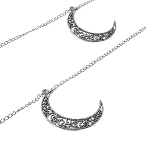 Silver hollow moon eyewear chain with intricate floral patterns for sunglasses