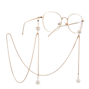 Retro Schlangenkette Brillenkette Mit Kunstperlen Metalllegierung Anti-verlust Brillenband Für Lesebrillen Sonnenbrillen Elegant Vintage