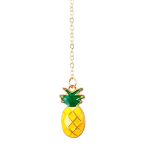 Golden anti-slip metal eyewear chain featuring vibrant pineapple charms for women