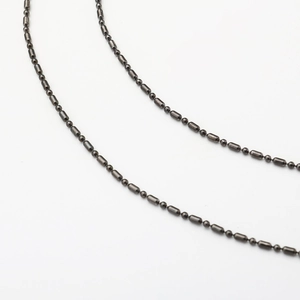 Fashionable black metal beaded sunglass chain with anti-slip design and polished finish