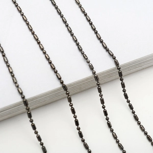 Fashionable dark gray metallic ball and bar chain for non-slip eyewear and sunglasses