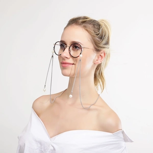 Retro Brille Kette Mit Kunstperlen Metalllegierung Brillenband Anti-Verlust Schnur Für Lesebrillen Damen Elegant Mode Halsschnur