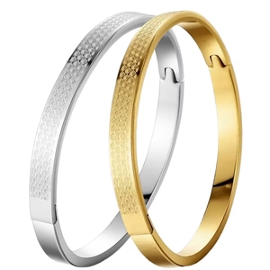 Bracelets en acier inoxydable doré et argenté avec motif d'étoiles et fermoir invisible