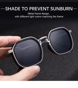 Gros plan de lunettes de soleil rétro en métal avec charnières à ressort et branches
