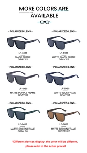 Detailed comparison of LF-8488 polarized sunglasses showing six matte frame color options