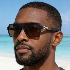 Fashion Men Polarized Square Sunglasses TAC UV400 Protection Plastic Metal Frame Outdoor Driving Sun Shades Trendy Eyewear