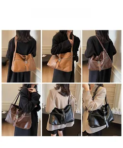 Trois sacs cabas élégants en noir, café et marron avec une texture de cuir fine