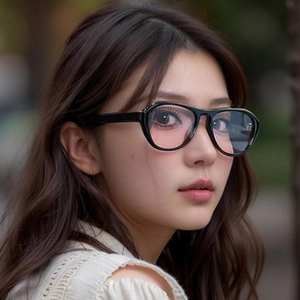 Close-up of retro aviator metal frame sunglasses with light pink lenses on a model