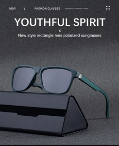 Detail of dark green polarized sunglasses with non-slip textured temples and metal logo