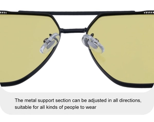 Gros plan détaillé des plaquettes de nez réglables sur une monture de lunettes noir mat