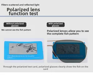 Test de polarisation montrant la clarté visuelle et la réduction des reflets des lunettes