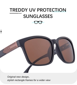 Detail of matte black square sunglasses with honeycomb texture and copper accents