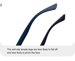 Detailed view of anti-slip temple legs on square polarized sunglasses for men