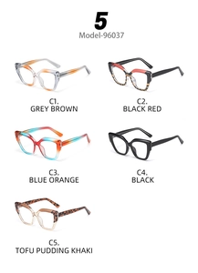 Cat eye glasses frames collection in five assorted color variants for stylish women