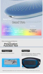 Grafico dettagliato della protezione polarizzata UVA e IR per occhiali da sole cat eye