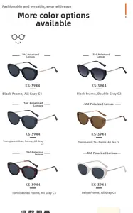 Catalogo dettagliato di occhiali da sole cat-eye polarizzati TAC modello KS-3944