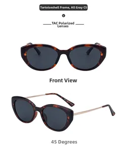 Occhiali da sole cat-eye polarizzati con montatura leopardata e lenti TAC
