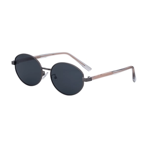 Fashionable oval polarized sunglasses for women with distinctive rose gold lattice temples