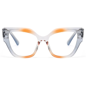 Fashion cat-eye blue light blocking glasses with transparent orange gradient frames