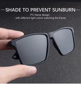 Détails des lunettes de soleil polarisées à monture carrée avec protection solaire