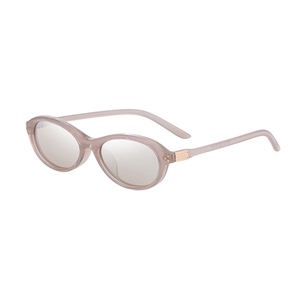 Lunettes de soleil polarisées ovales tendance pour femme avec monture rose nude et or