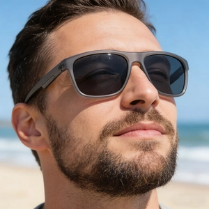 Men Polarized Sunglasses Square Frame UV400 Protection TAC Lens Metal Decor Retro Fashion Driving Outdoor Sunglasses