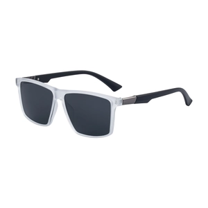 Lunettes de soleil de pêche polarisées à monture carrée mate et charnières métal