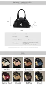 Detailed view of winter shell bag with litchi texture, metal lock and adjustable strap