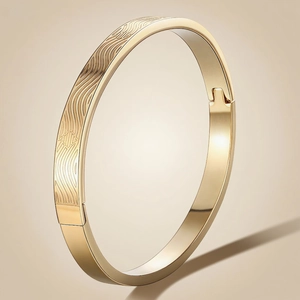 Bracciale Rigido In Acciaio Inossidabile Motivo A Onde Battito Cardiaco Chiusura A Cerniera Gioielli Minimalisti Donna Uomo
