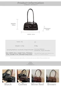 Detailed size chart and specifications for vintage oil wax leather shoulder bag