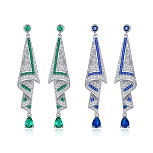 Dangle Earrings With Silver Earring Post Copper Geometric Water Drop Teardrop Rhinestone Elegant Luxury For Women