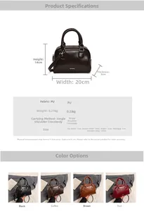 Detailed dimension guide and specifications for the retro oil-waxed leather Boston bag