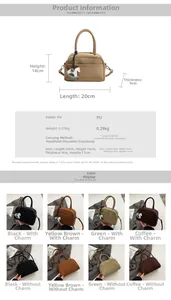 Detailed size chart and color matrix for Boston style PU leather crossbody handbag