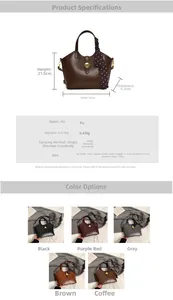 Tableau des tailles et dimensions pour le sac seau en similicuir avec foulard décoré
