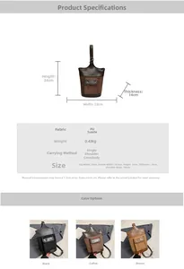 Detailed size chart for vintage suede chest bag showing 34cm height and 22cm width dimensions